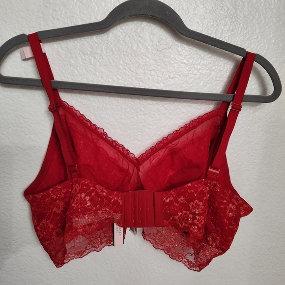 Victoria's Secret Posey Lace Curvy Bralette Size XXL Red - Picture 6 of 14